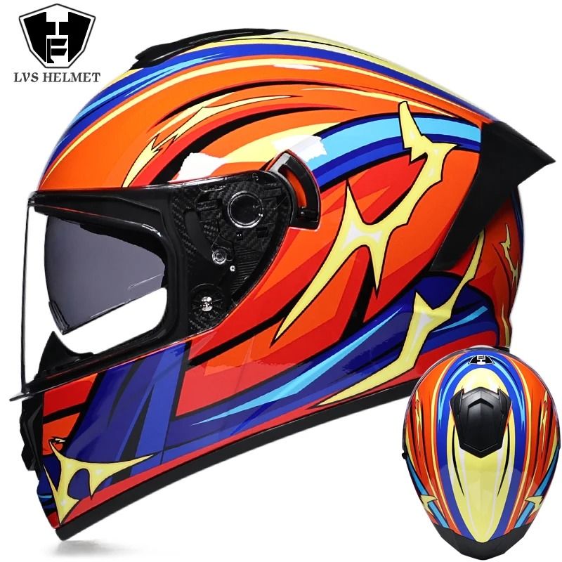Full Face Motorcycle Helmet With Double Visor Winter Warm Racing Sports Helmet 24