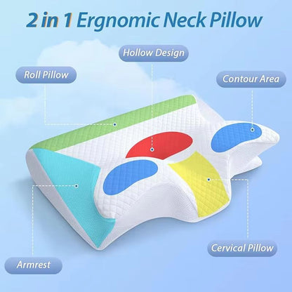 Memory Foam Side Sleeper Pillow  Slow Rebound Cervical Support Pillow For Neck  Spine Alignment 1