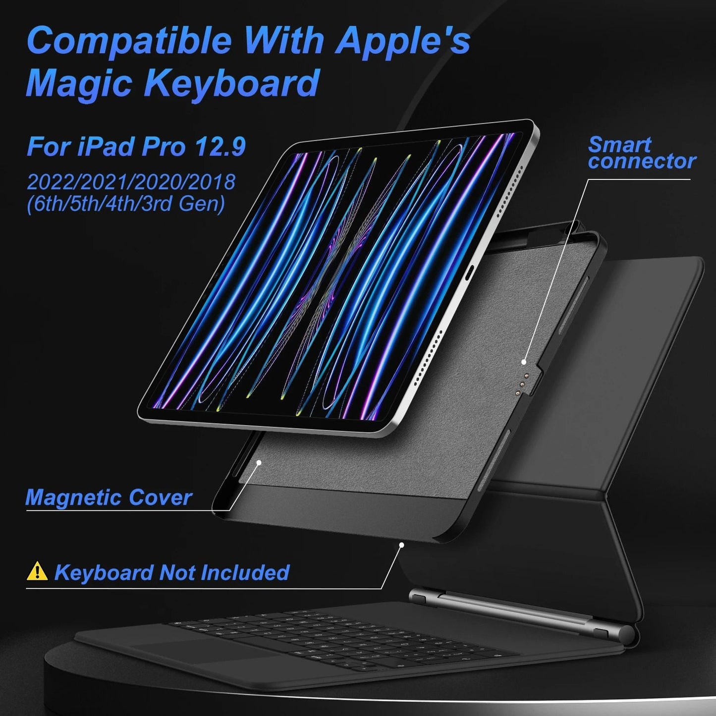 Magnetic Case With Pencil Holder For IPad Pro IPad Air And Magic Keyboard Compatibility 1