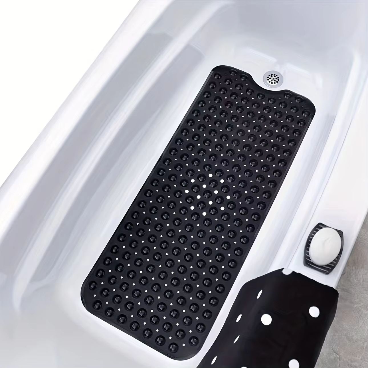 Non-Slip Shower Mat – Machine Washable Bathtub Mat with Drain Holes & Suction Cups for Bathroom Safety