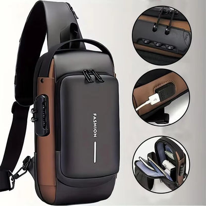 Men's Anti-Theft Chest Bag – Durable Oxford Fabric Crossbody Backpack for Motorcycle, Sports & Casual Travel