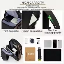 Mens AntiTheft Chest Bag  Durable Oxford Fabric Crossbody Backpack For Motorcycle Sports  Casual Tr 3