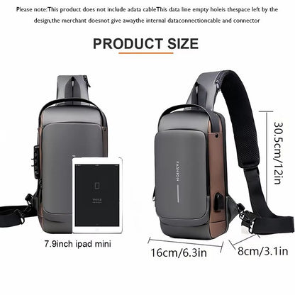 Mens AntiTheft Chest Bag  Durable Oxford Fabric Crossbody Backpack For Motorcycle Sports  Casual Tr 5