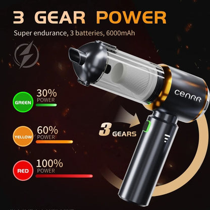 Portable Car Vacuum Cleaner 998000PA Mini Handheld Blower with HEPA Options