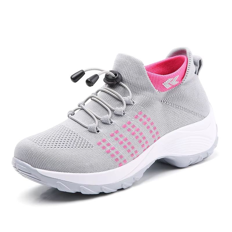 Womens Walking Sock Sneakers  Breathable Fly Weave Trainers With NonSlip Platform Sole 9