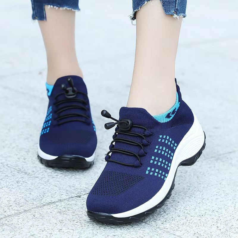Womens Walking Sock Sneakers  Breathable Fly Weave Trainers With NonSlip Platform Sole 2