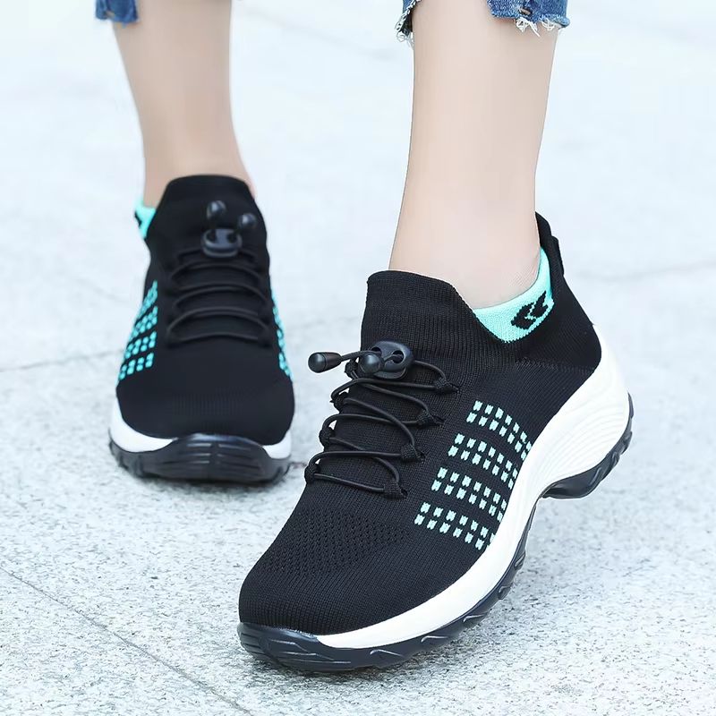 Womens Walking Sock Sneakers  Breathable Fly Weave Trainers With NonSlip Platform Sole 3