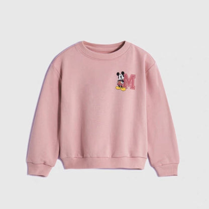 Spring New Mickey Sweatshirt, Loose Fashion Long Sleeved Tops for Boys, O-Neck Casual Hoodies, Cartoon Sweater
