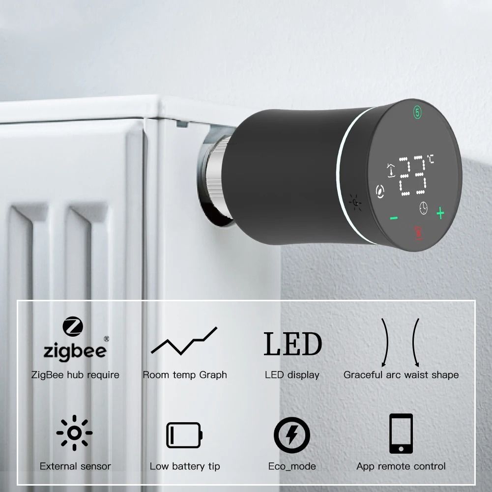 Smart ZigBee Radiator Thermostat Valve With Programmable Temperature Control 1