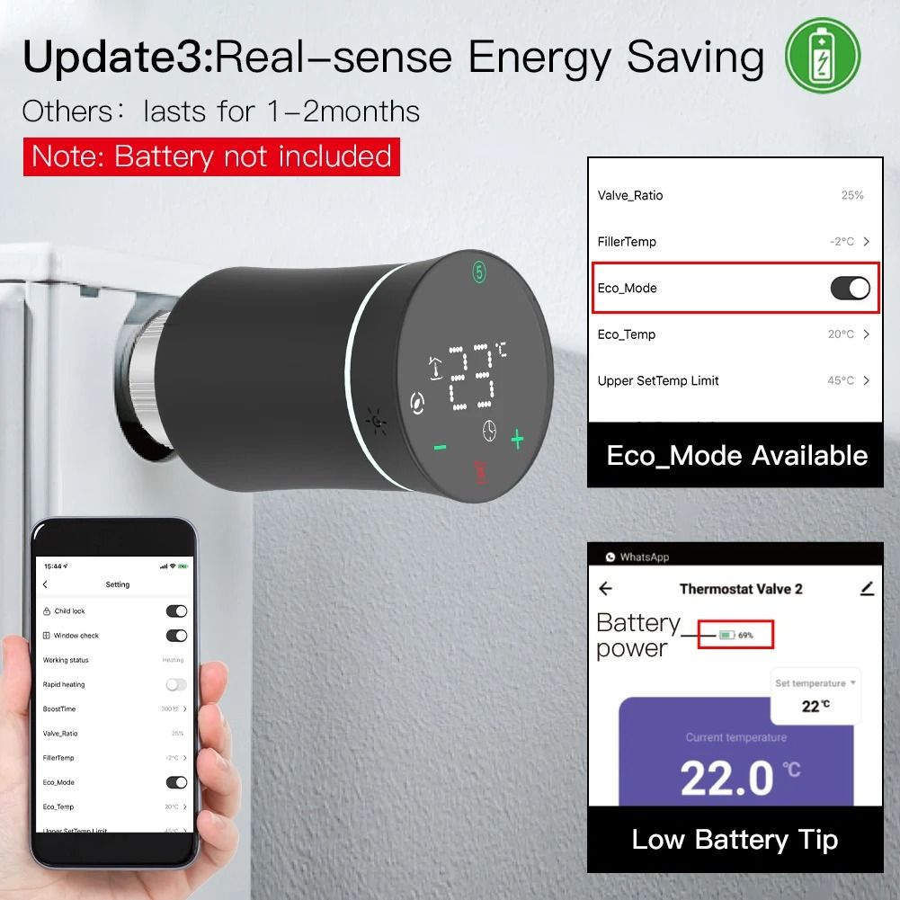Smart ZigBee Radiator Thermostat Valve With Programmable Temperature Control 4