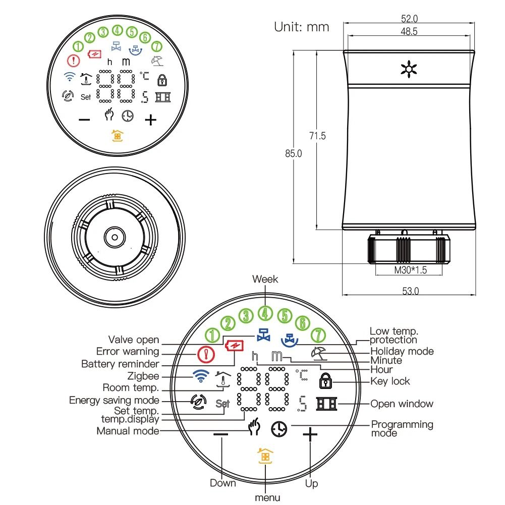 Smart ZigBee Radiator Thermostat Valve With Programmable Temperature Control 5