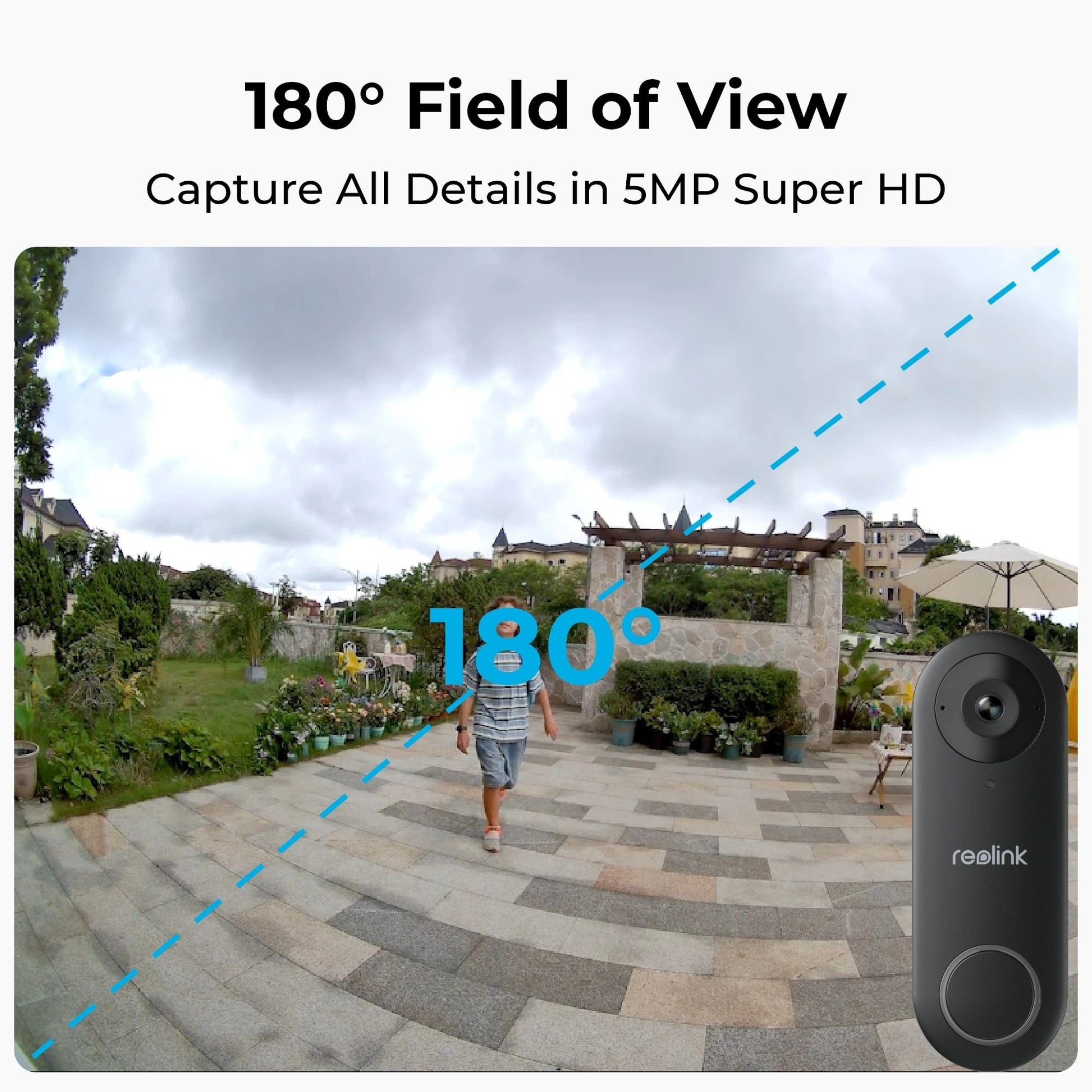 Smart Home Video Doorbell with 2K Plus Clarity and PoE Connection
