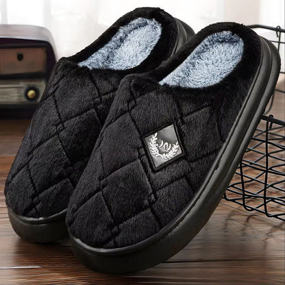 Men's Winter House Slippers – Plush Memory Foam Non-Slip Indoor Shoes with Cozy Furry Lining