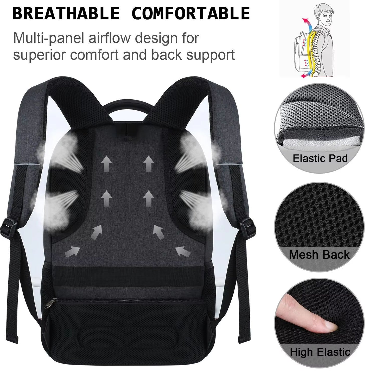 Mens Waterproof Travel Backpack  Large Capacity Laptop  Camera Bag For Outdoor Hiking  Daily Use 4