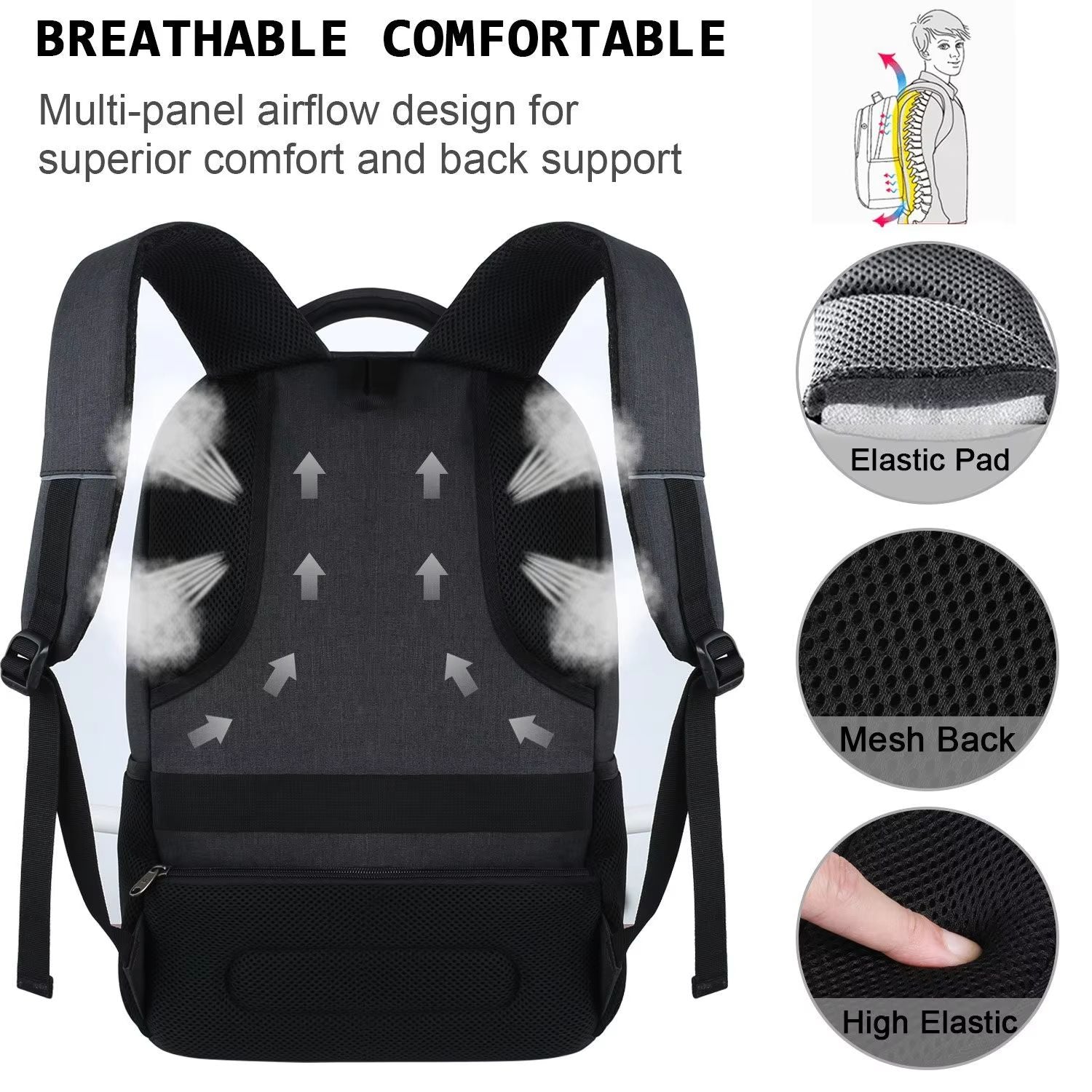 Mens Waterproof Travel Backpack  Large Capacity Laptop  Camera Bag For Outdoor Hiking  Daily Use 4