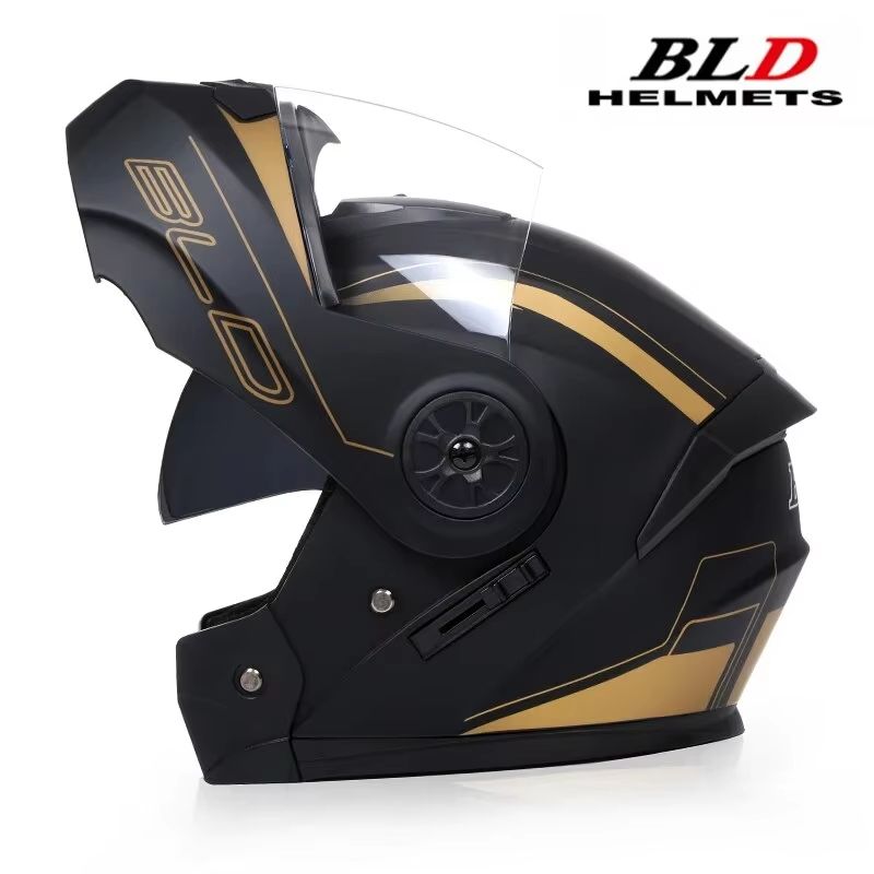 Dual Lens Modular Motorcycle Helmet – Flip-Up Full Face Motocross Racing Helmet for Men & Women