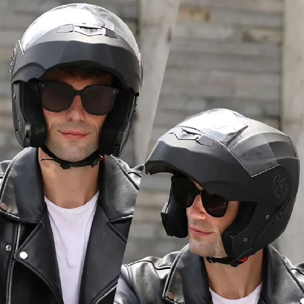 Dual Lens Modular Motorcycle Helmet  FlipUp Full Face Motocross Racing Helmet For Men  Women 1