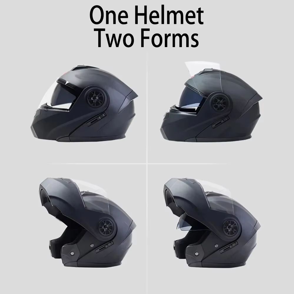 Dual Lens Modular Motorcycle Helmet  FlipUp Full Face Motocross Racing Helmet For Men  Women 4