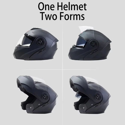 Dual Lens Modular Motorcycle Helmet  FlipUp Full Face Motocross Racing Helmet For Men  Women 4