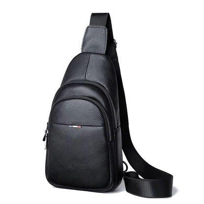 100 Genuine Leather Mens Chest Bag  Casual Crossbody Shoulder Messenger Bag For Daily  Travel Use 6