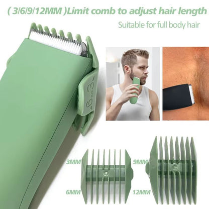 Mens Waterproof Body Hair Trimmer  Groin  Pubic Groomer With Replaceable Ceramic Blade 2