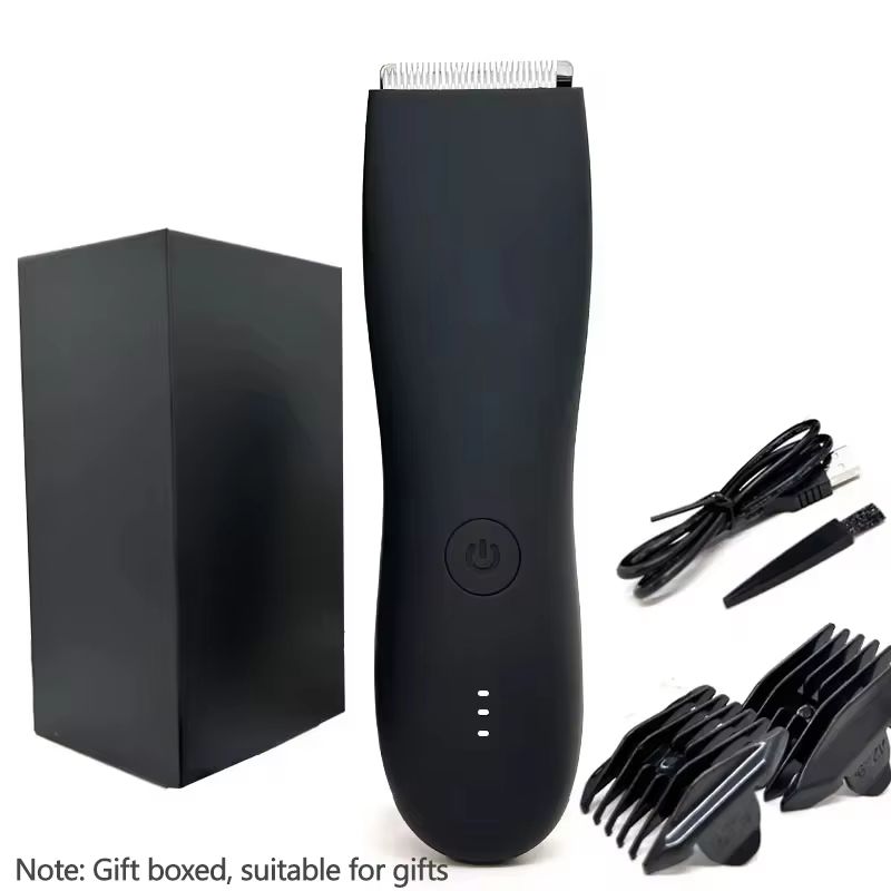 Mens Waterproof Body Hair Trimmer  Groin  Pubic Groomer With Replaceable Ceramic Blade 8