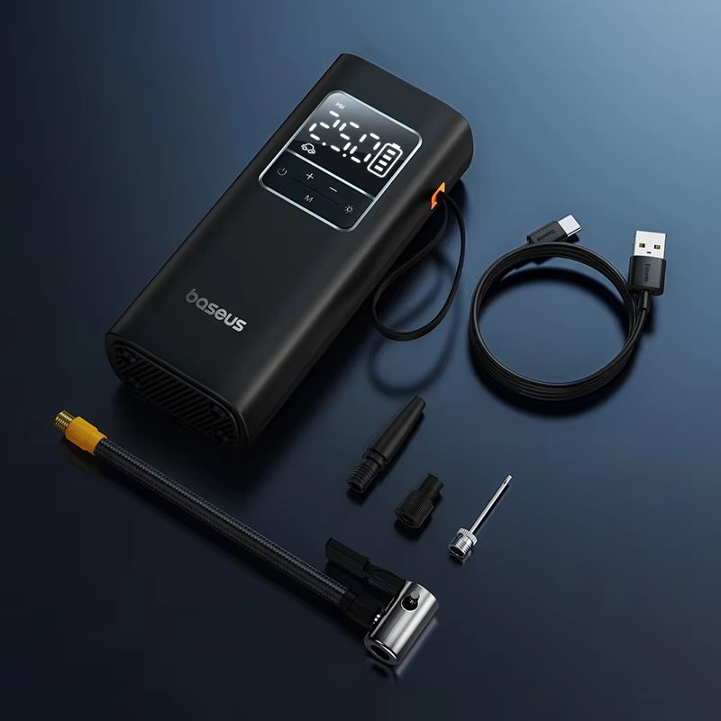 Baseus Portable Wireless Tire Inflator With LCD Display  Fast Smart Car  Bike Air Pump 6