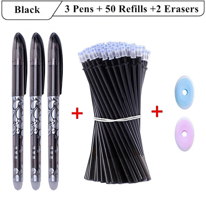 Premium Black  Blue Ink Gel Pen Set Ball Tip Magic Pen With Eraser Erasable Pens With Refills  Extr 5