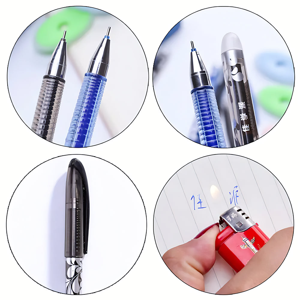 Premium Black  Blue Ink Gel Pen Set Ball Tip Magic Pen With Eraser Erasable Pens With Refills  Extr 2