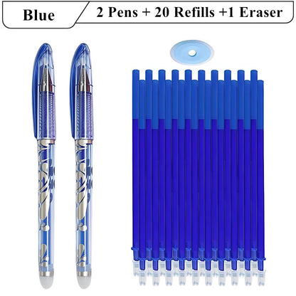 Erasable Gel Pens With Refills  Eraser Magic Ink In Black Blue Red Green Smooth Writing Stationery  4
