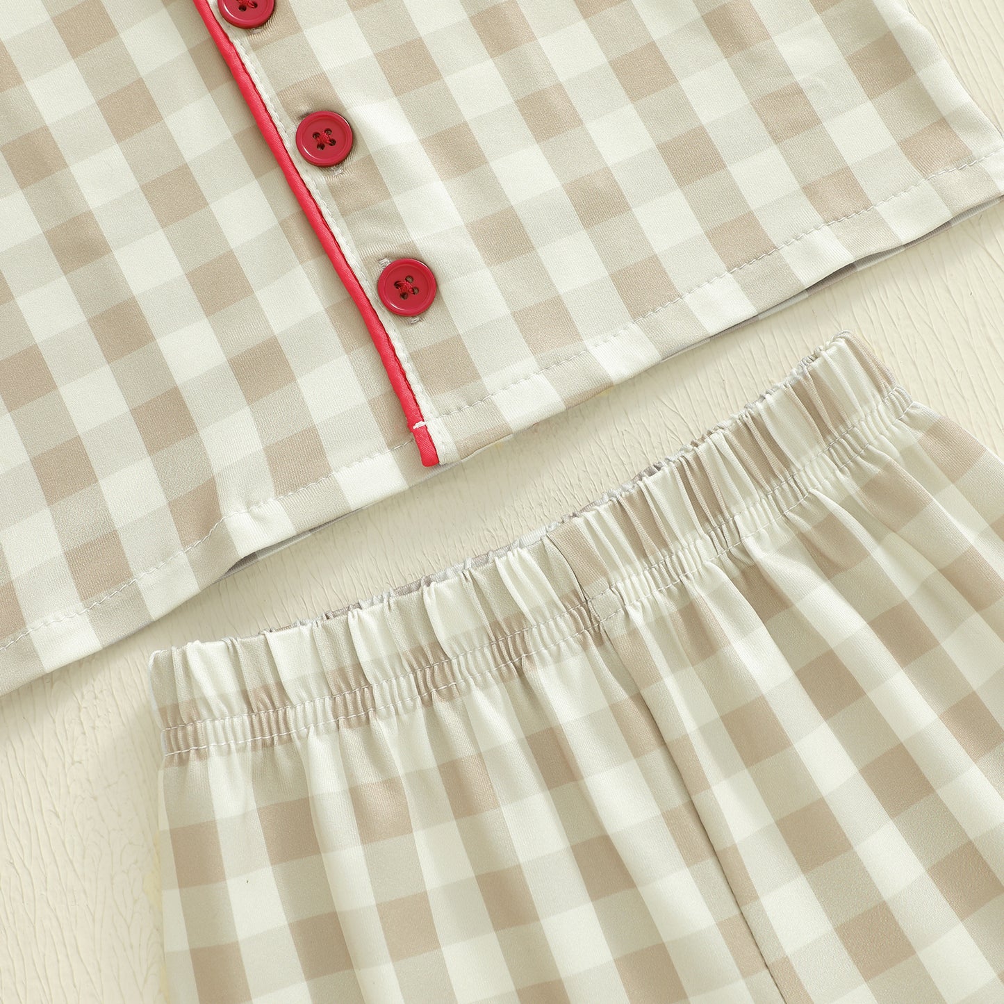Christmas Infant Baby Plaid Pajamas Sets 2 Piece Toddler Gingerbread Embroidery Lapel Long Sleeve T 3