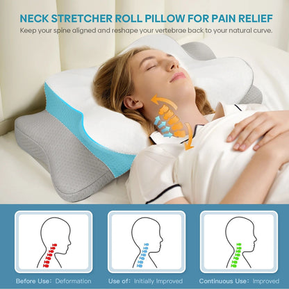 Orthopedic Ergonomic Memory Foam Pillow With Breathable Cover 4