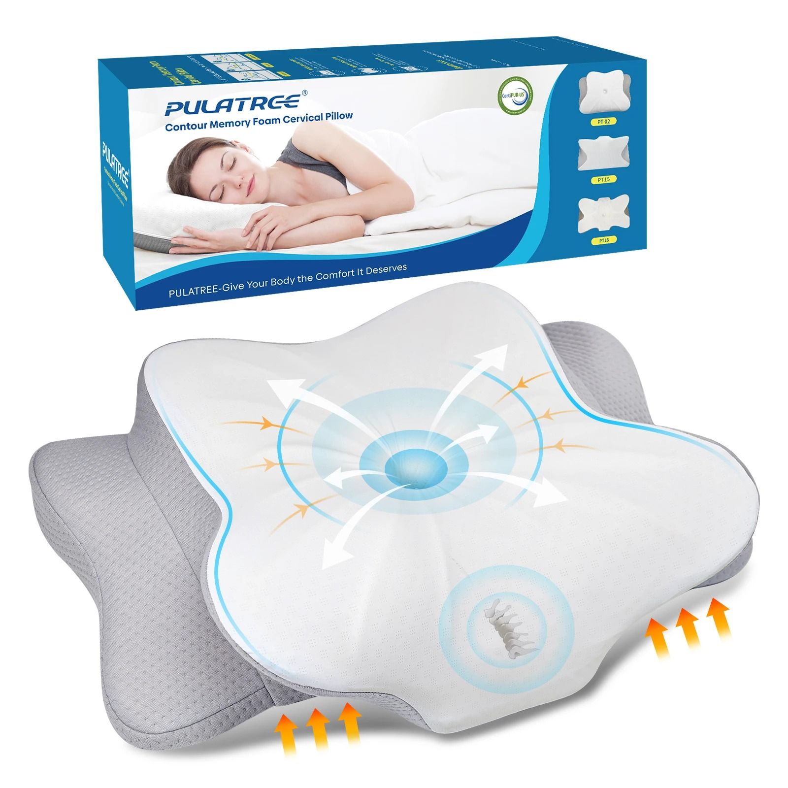 Orthopedic Ergonomic Memory Foam Pillow With Breathable Cover 6