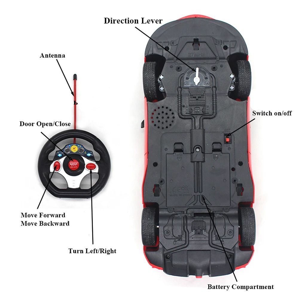 RC Sportscar With Remote Control Opening Doors And Lights 5