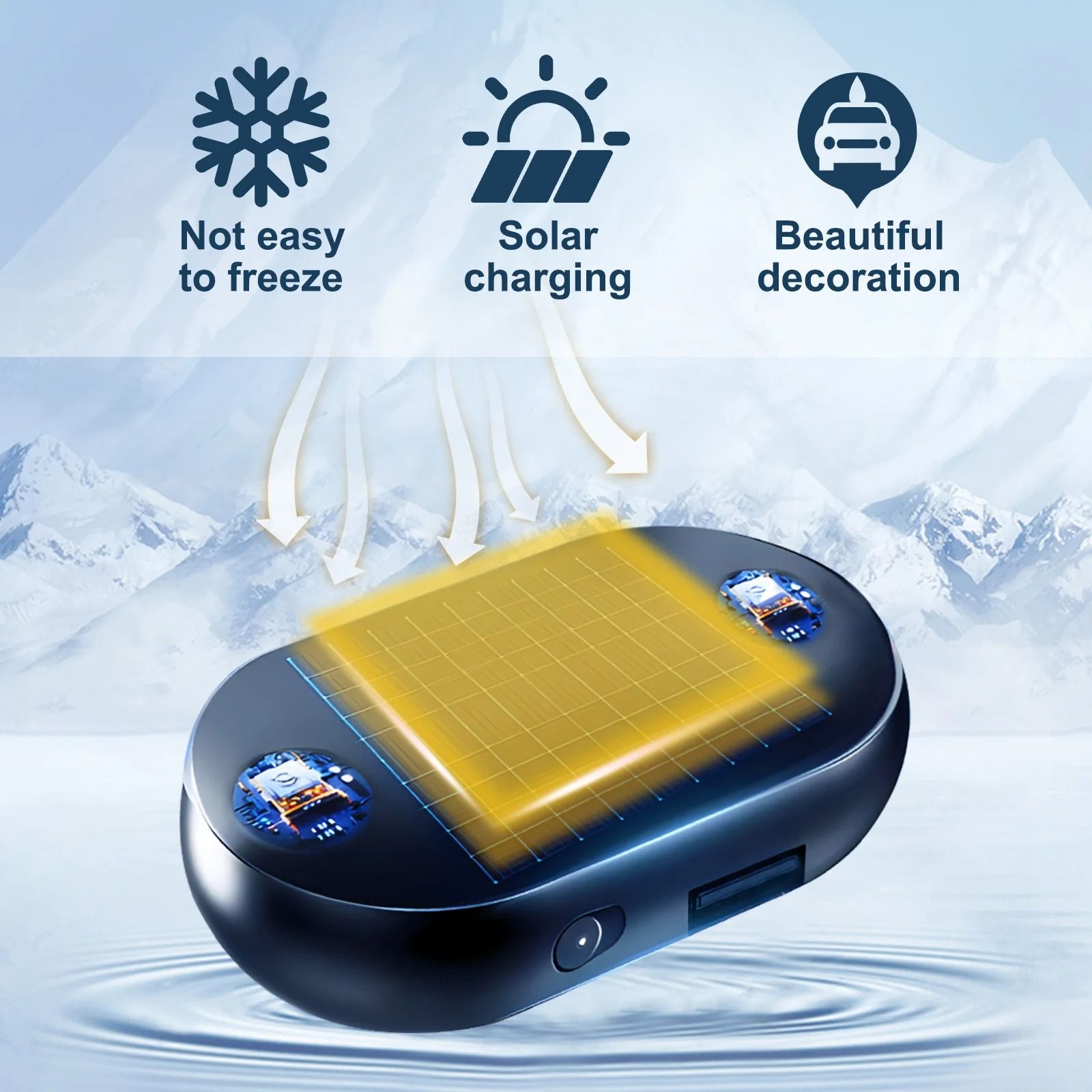 Car Windshield Snow Removal And Defroster Solar Powered Antifreeze Device 2