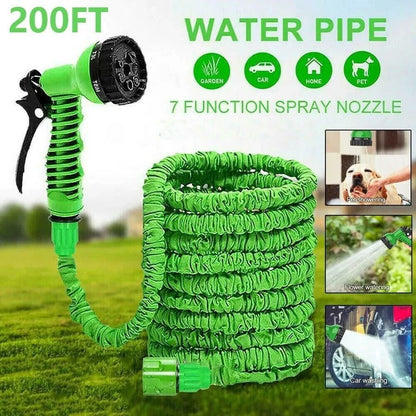 Expandable Garden Hose with High-Pressure Spray Nozzle and 7 Functions