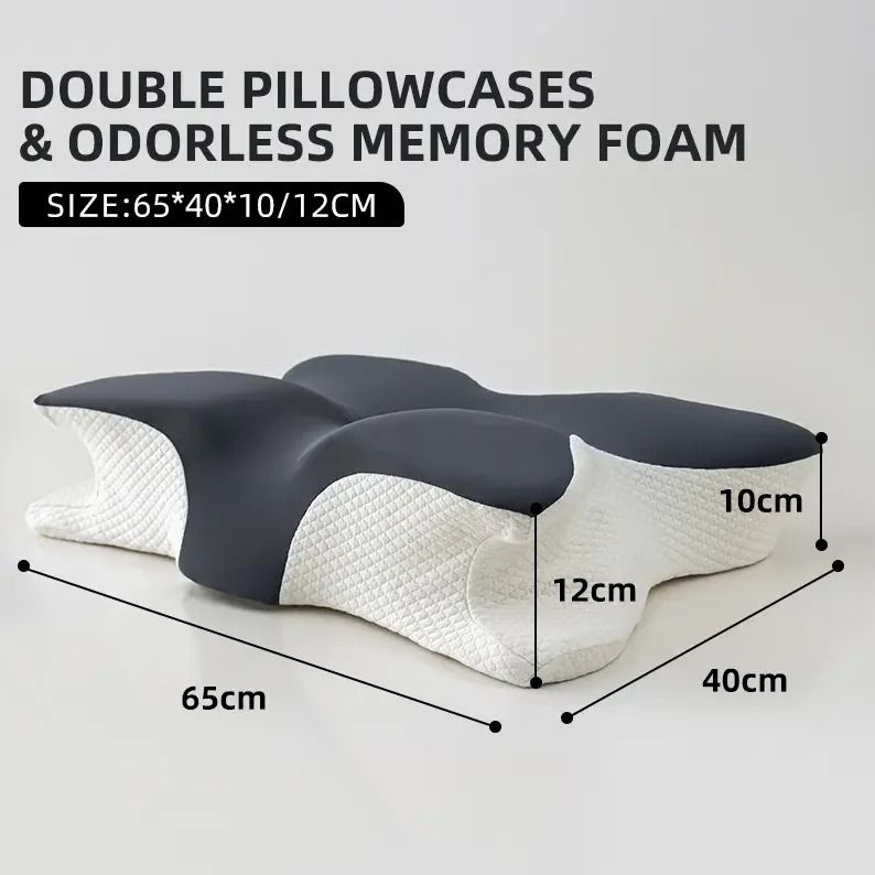 Butterfly Shape Memory Foam Pillow For Neck Protection And Cervical Support 4