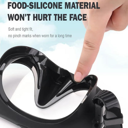Snorkel And Diving Mask With Tempered Glass Lens And Silicone Skirt 3