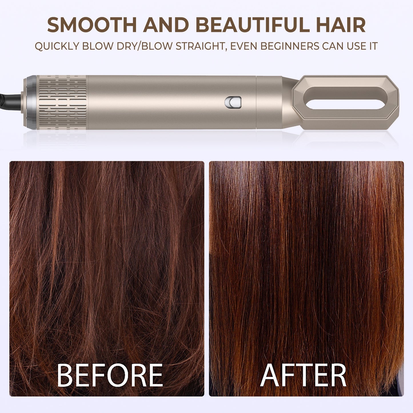 Professional 6 In1 Hair Dryer Hot Comb Set, Electric Curling Iron Hair Straightener Comb, Home and Salon Styling Tool