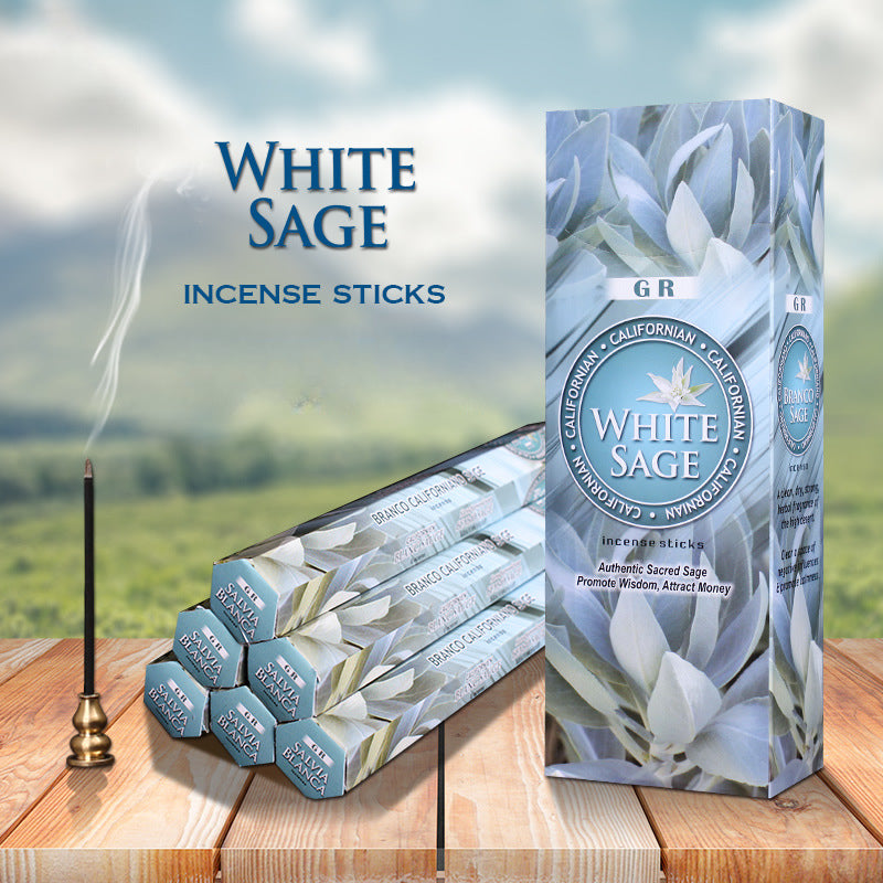 Indian Incense White Sage Meditation Lavender Rose Yoga Aromatherapy Sticks, Air Purifying & Deodorization