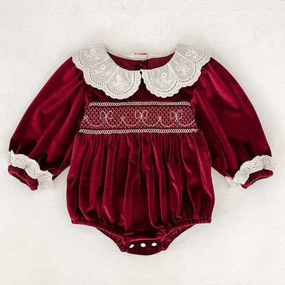 Christmas Newborn Romper, Sweet Princess Party Clothes for Infant Baby Girls, New Year Holiday Outfit