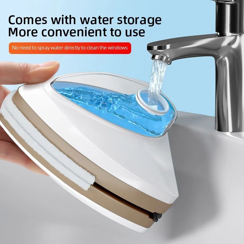 Magnetic DoubleSided Window Cleaner Brush With Automatic Water Discharge 3