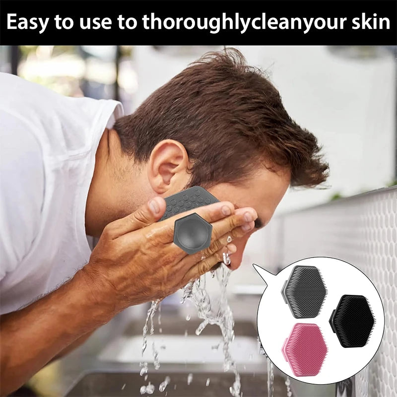 Miniature Face Deep Clean Shave Brush, Silicone Facial Cleaning Scrubber, Massage for Man Face Scrub Brush Cleaning Tool