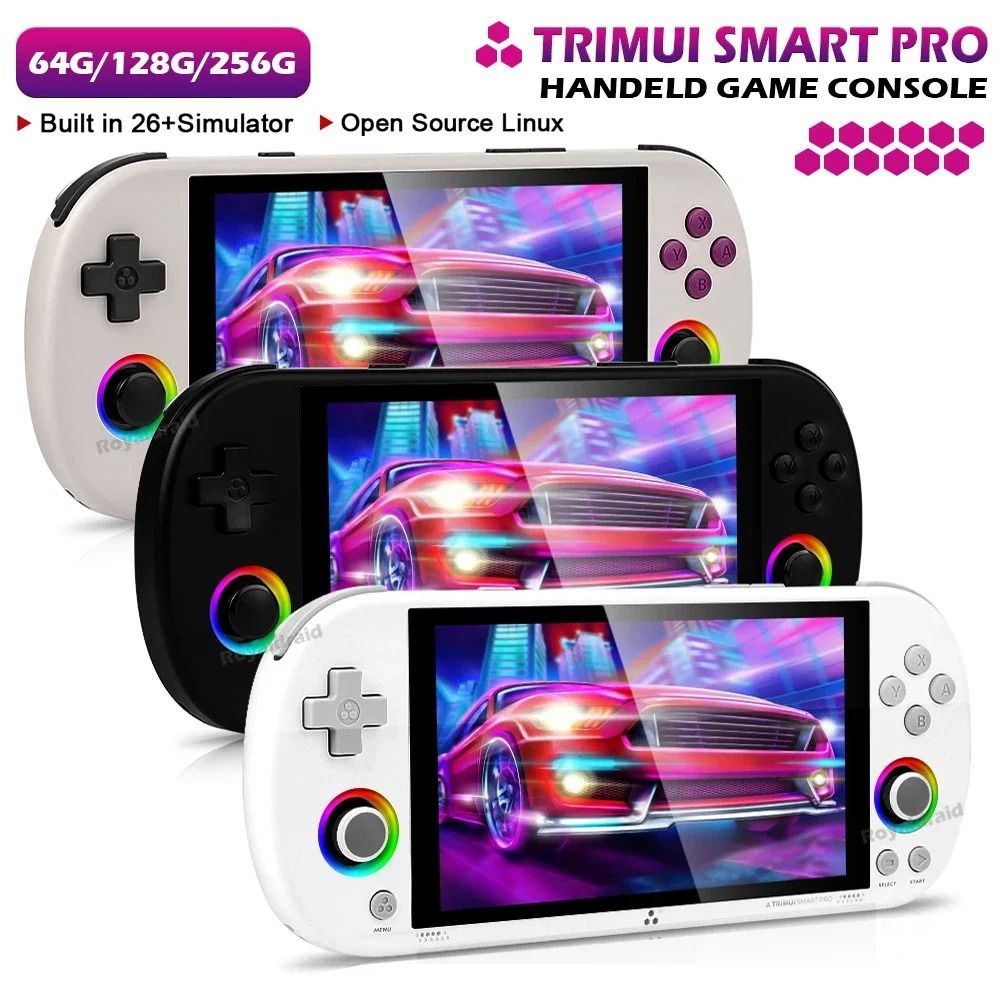 Smart Pro Handheld Game Console with 4.96" IPS Screen and Retro Game Support