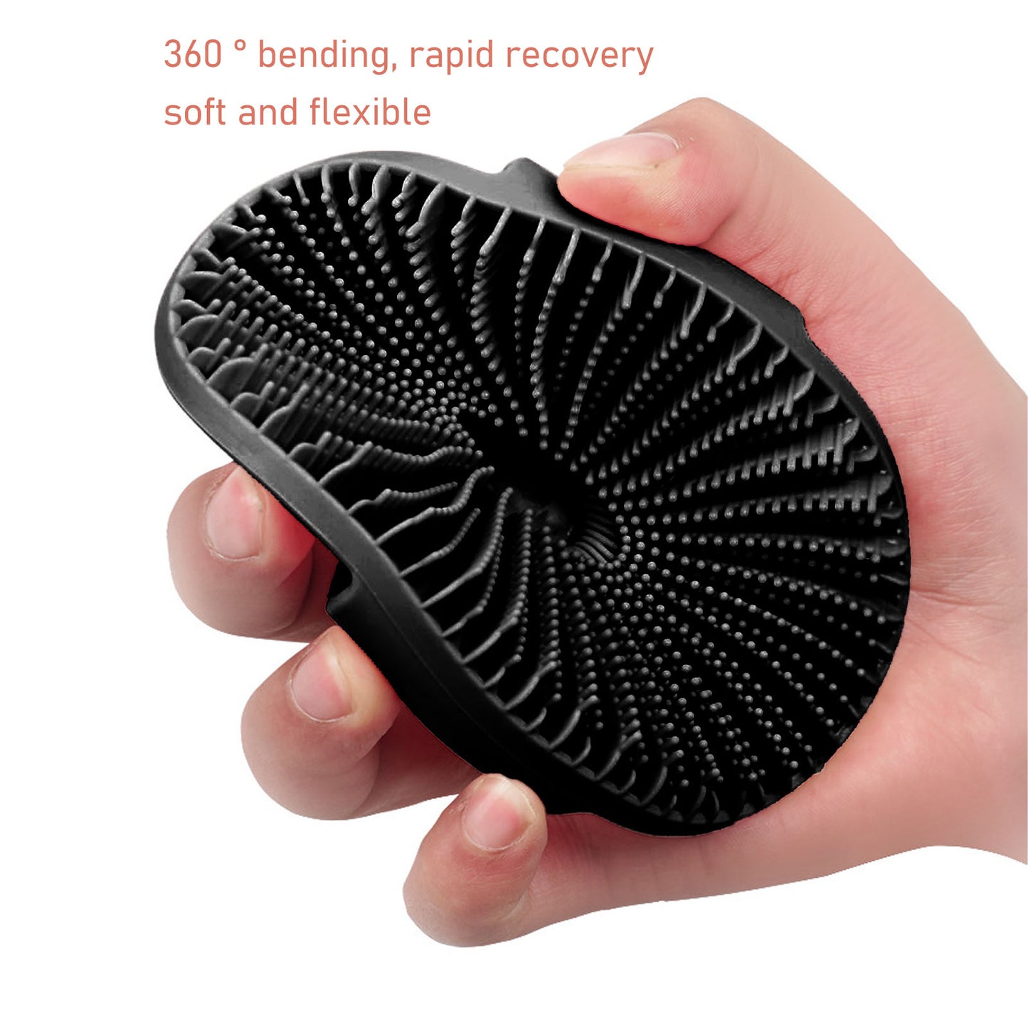 Silicone Bath Body Brush Gentle Exfoliating Body Scrubber For Shower And Spa Black Round Bathing Br 2