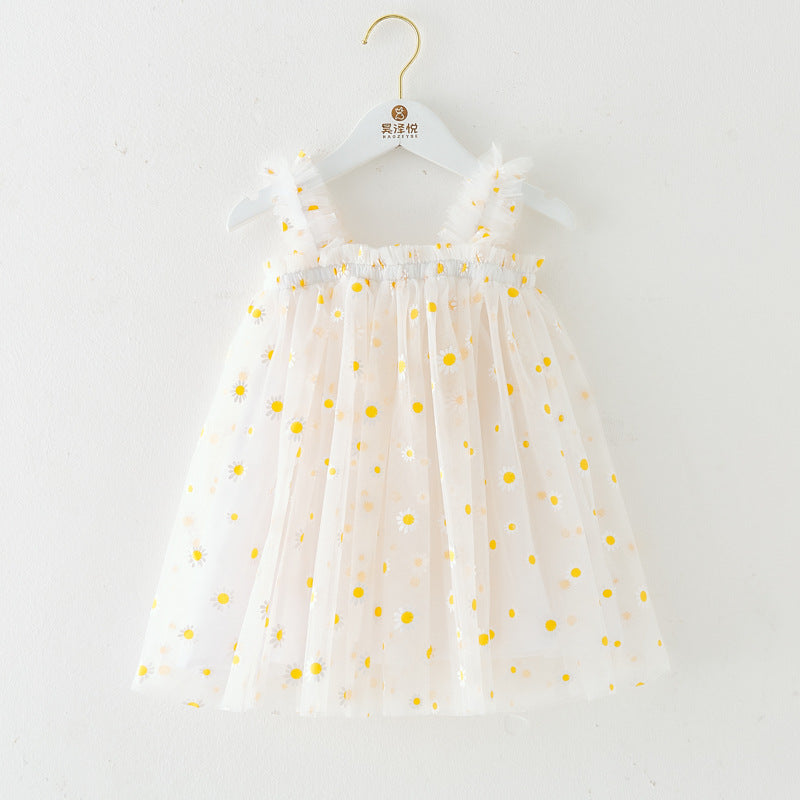 KEAIYOUHUO Summer Baby Girls Dresses, Childrens Daisy Printed Dress for Toddler Girl Princess Wedding Party Birthday