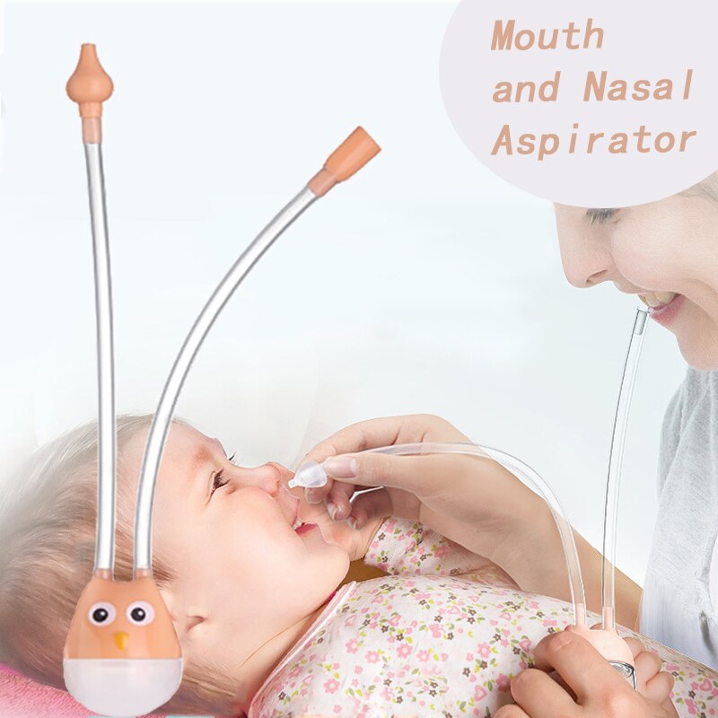 Baby Nasal Aspirator, Mouth Suction Type for Infants with Anti-Reflex Valve, Silicone Booger Suction Cleaner