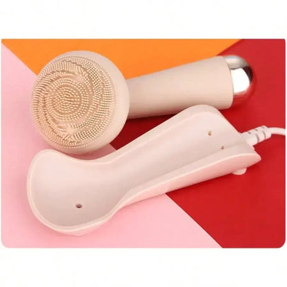 Facial Brush Electric Silicone Brush, Skin Massager Wireless Charging Cleansing, Waterproof Vibration Beauty Tool