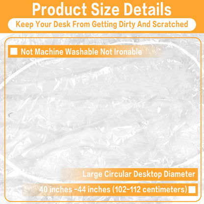Elastic Round Tablecloth Transparent PVC Waterproof & Oil Proof Table Protector Cover Fitted Design for Dining Table