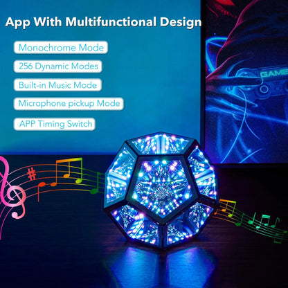 Geometric LED Night Light Infinity Mirror Lamp For Home Decor And Gifts 2
